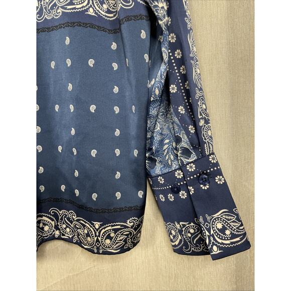 Joie Floral Paisley Patchwork Long Sleeve Button Down Blouse Women’s Size Small - Picture 4 of 7